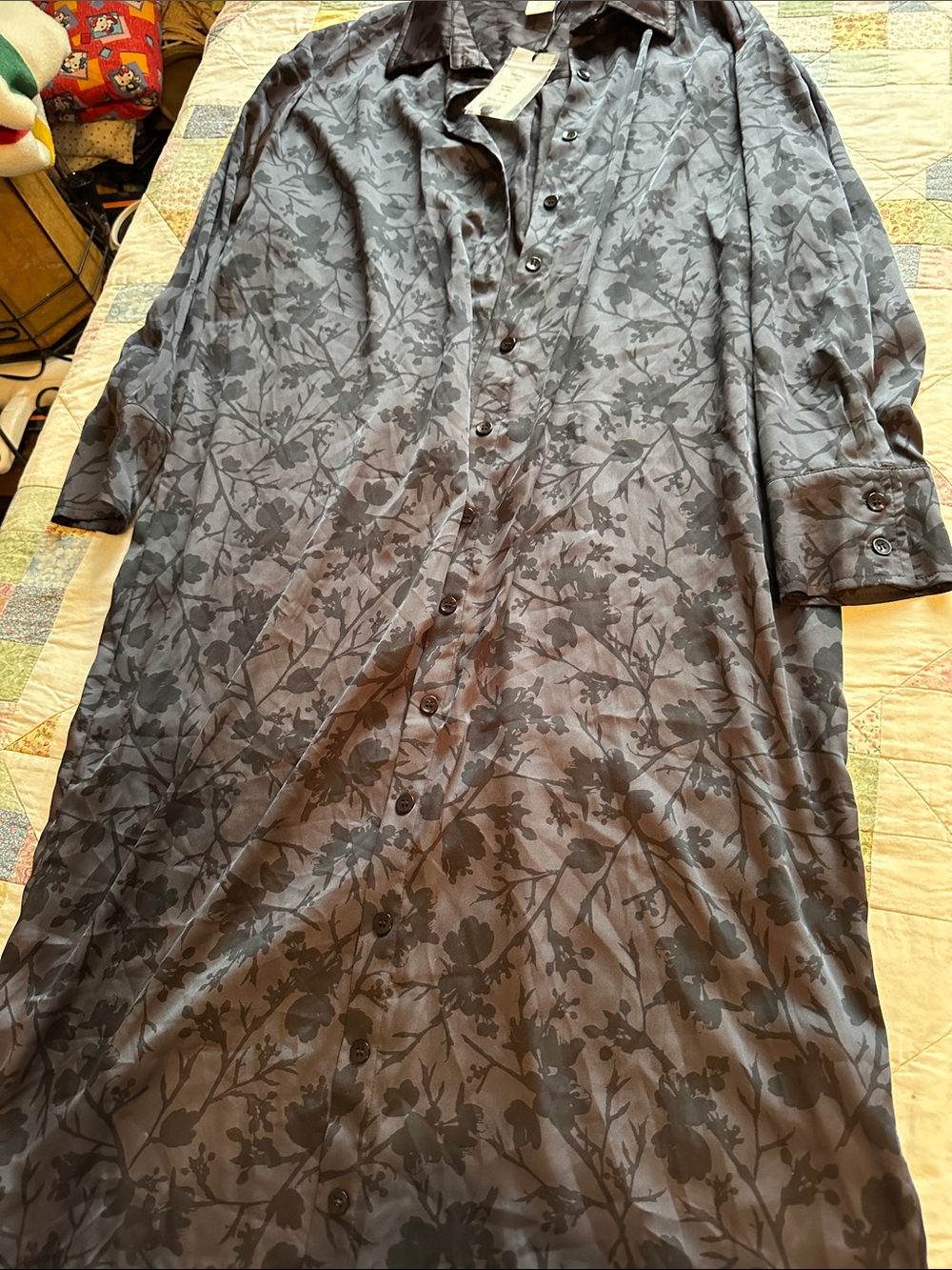 W—Smash + Tess Midnight Floral Button-Up in Deep Navy